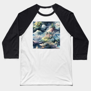 Castles Pattern 8 - In The Sky Baseball T-Shirt